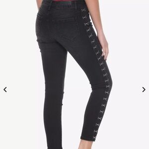 Blackheart Women's Black Skinny Jeans with Side Accents